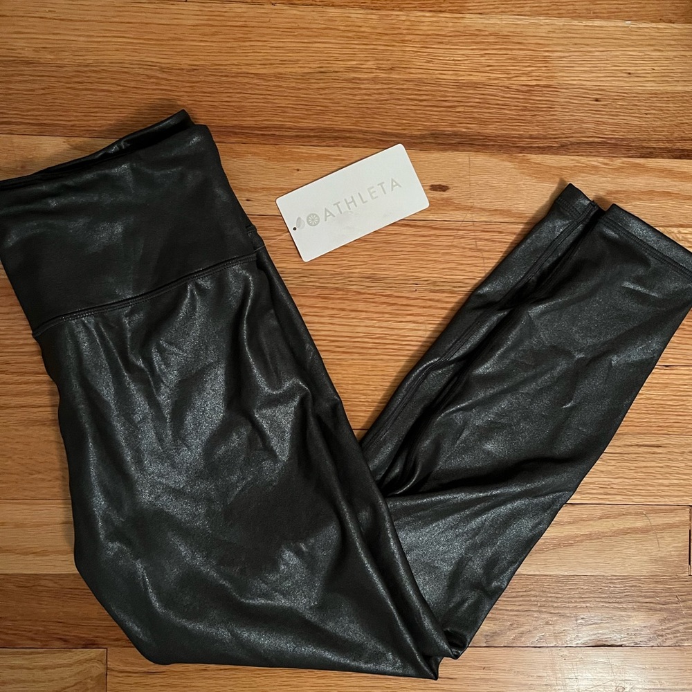Athleta elation black shimmer leggings